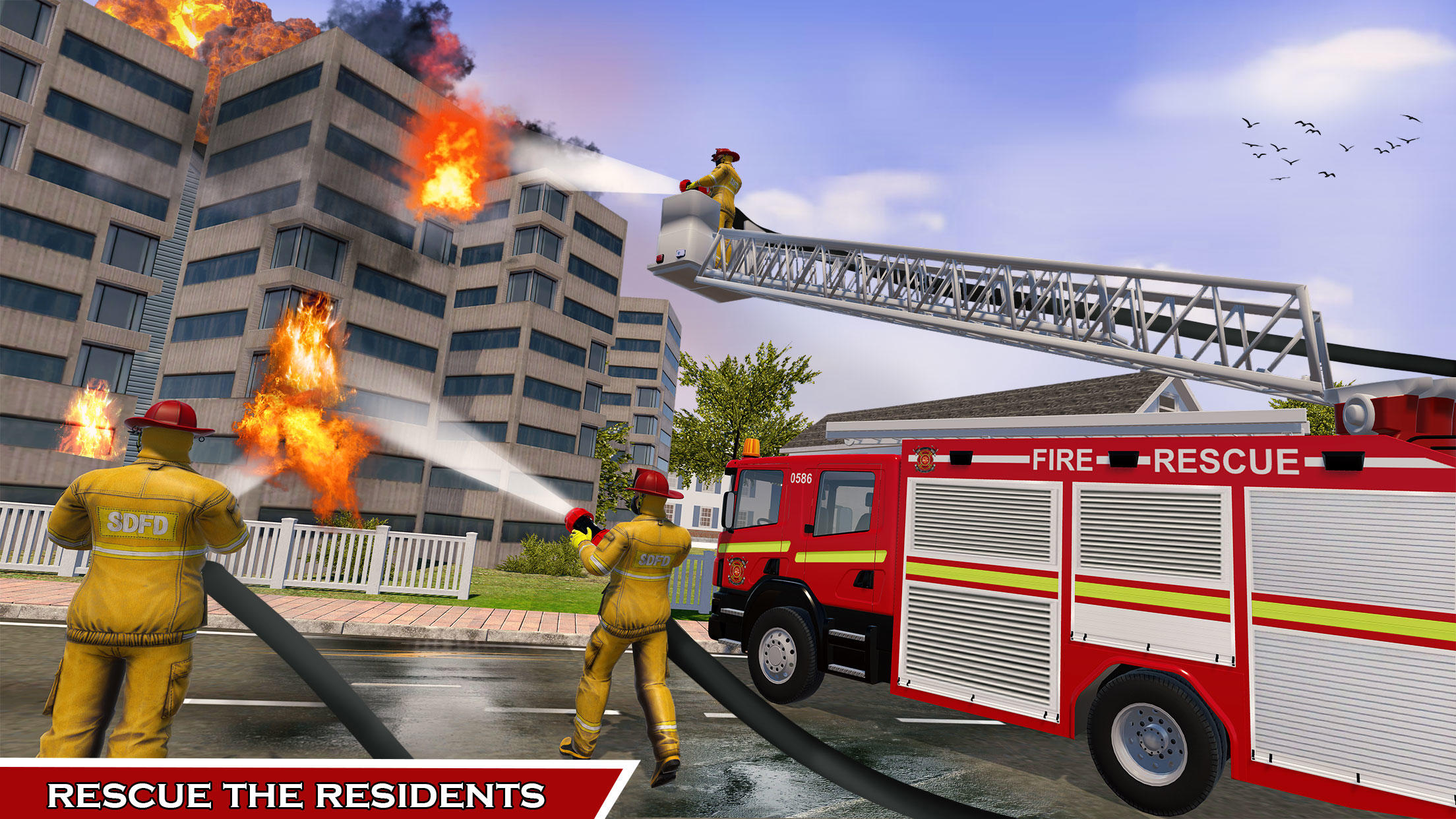 911 Fire Truck Games Simulator Game Screenshot