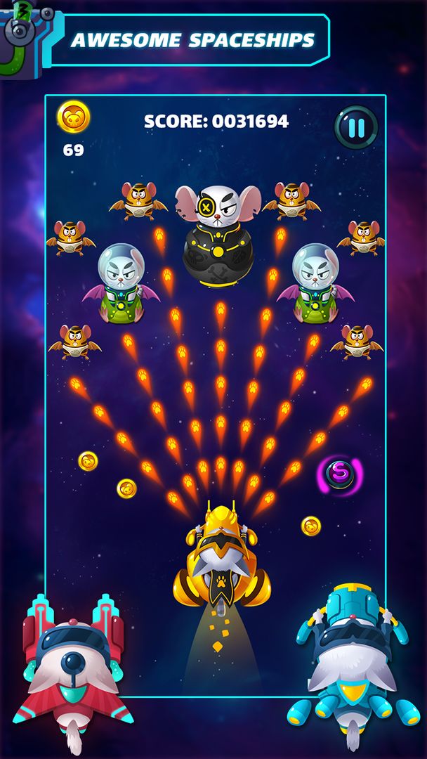 Cat Shooter: Space Attack screenshot game