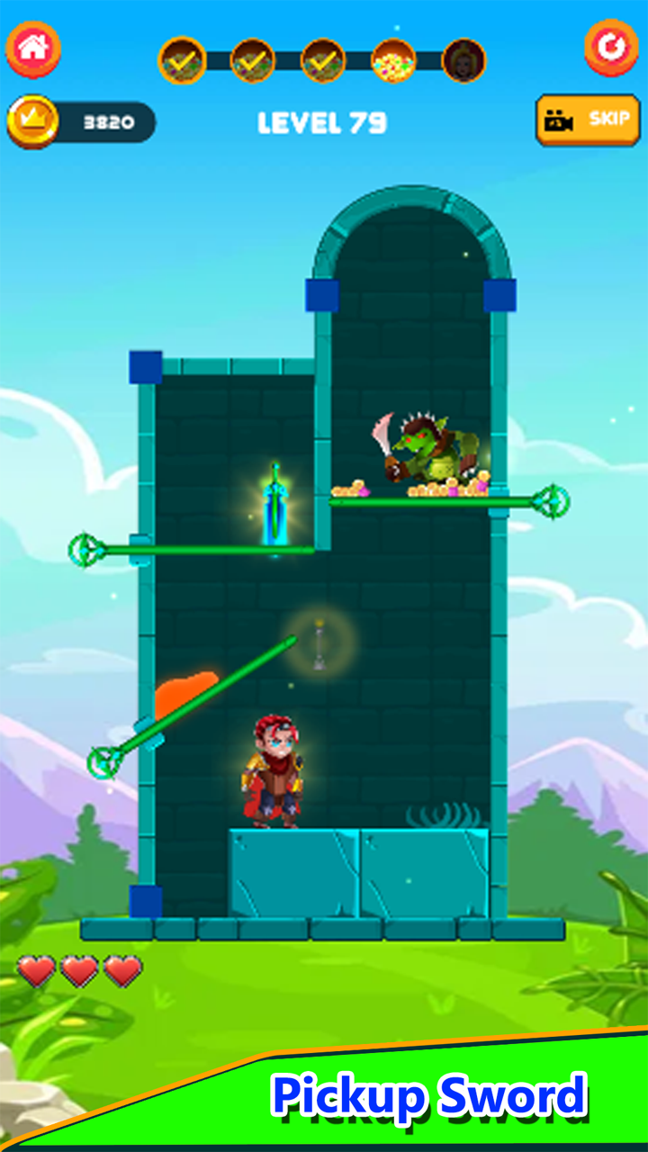 Screenshot of Rescue Warrior Pin Puzzle Game