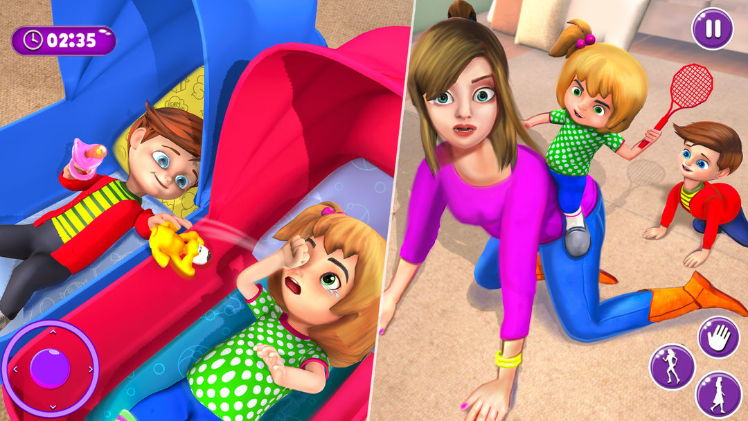 虛擬媽媽雙胞胎寶寶遊戲截圖