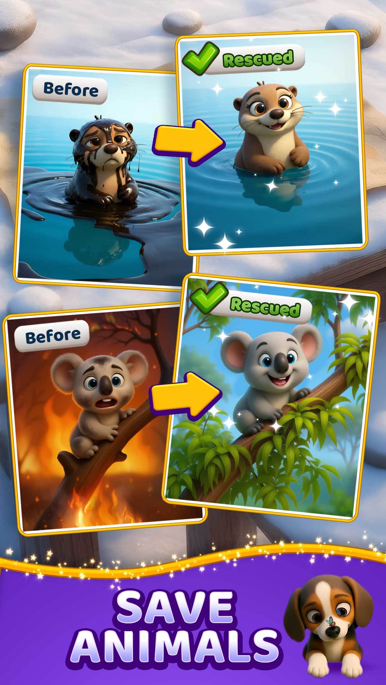 Animal Crush: Match‑3 Rescue Game Screenshot