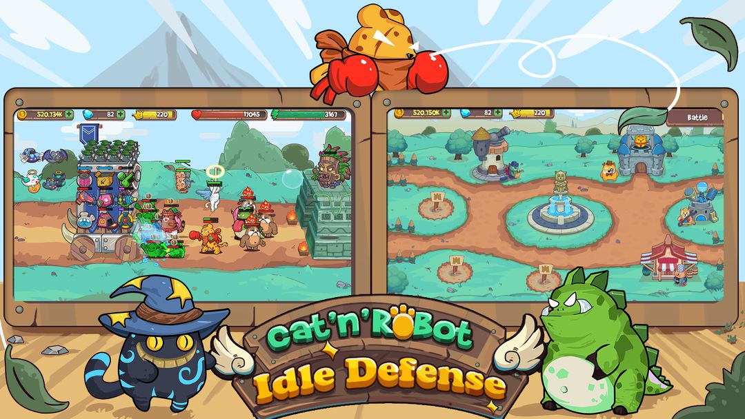 Cat'n'Robot: Idle Defense - Cute Castle TD PVP ภาพหน้าจอเกม