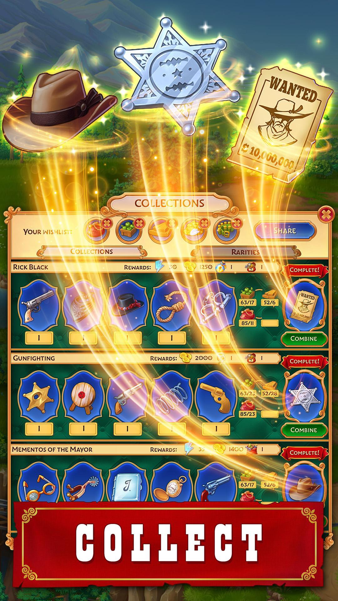 Jewels of the Wild West: Match gems & restore town ภาพหน้าจอเกม