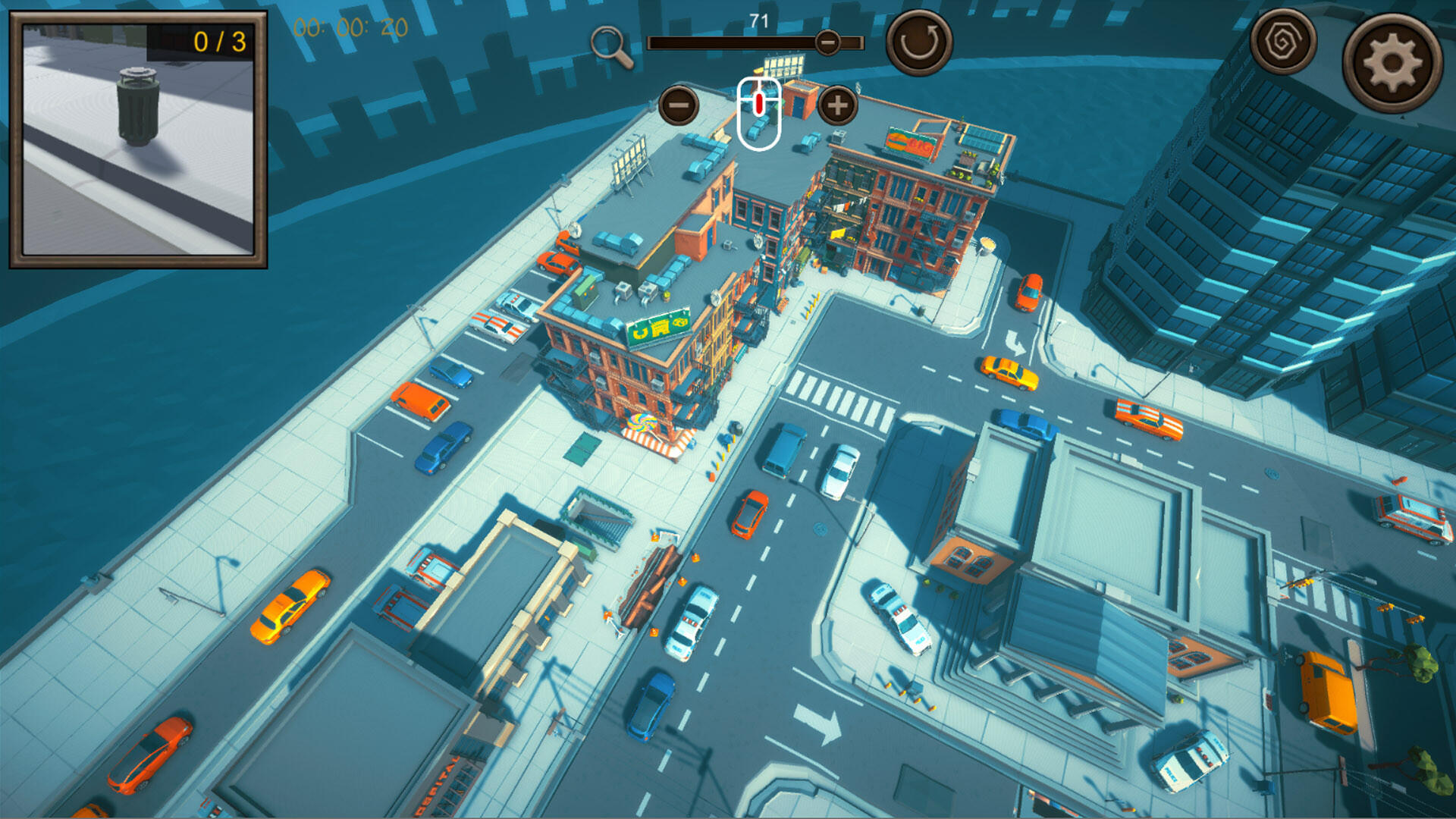 Hidden City Top-Down 3D Game Screenshot