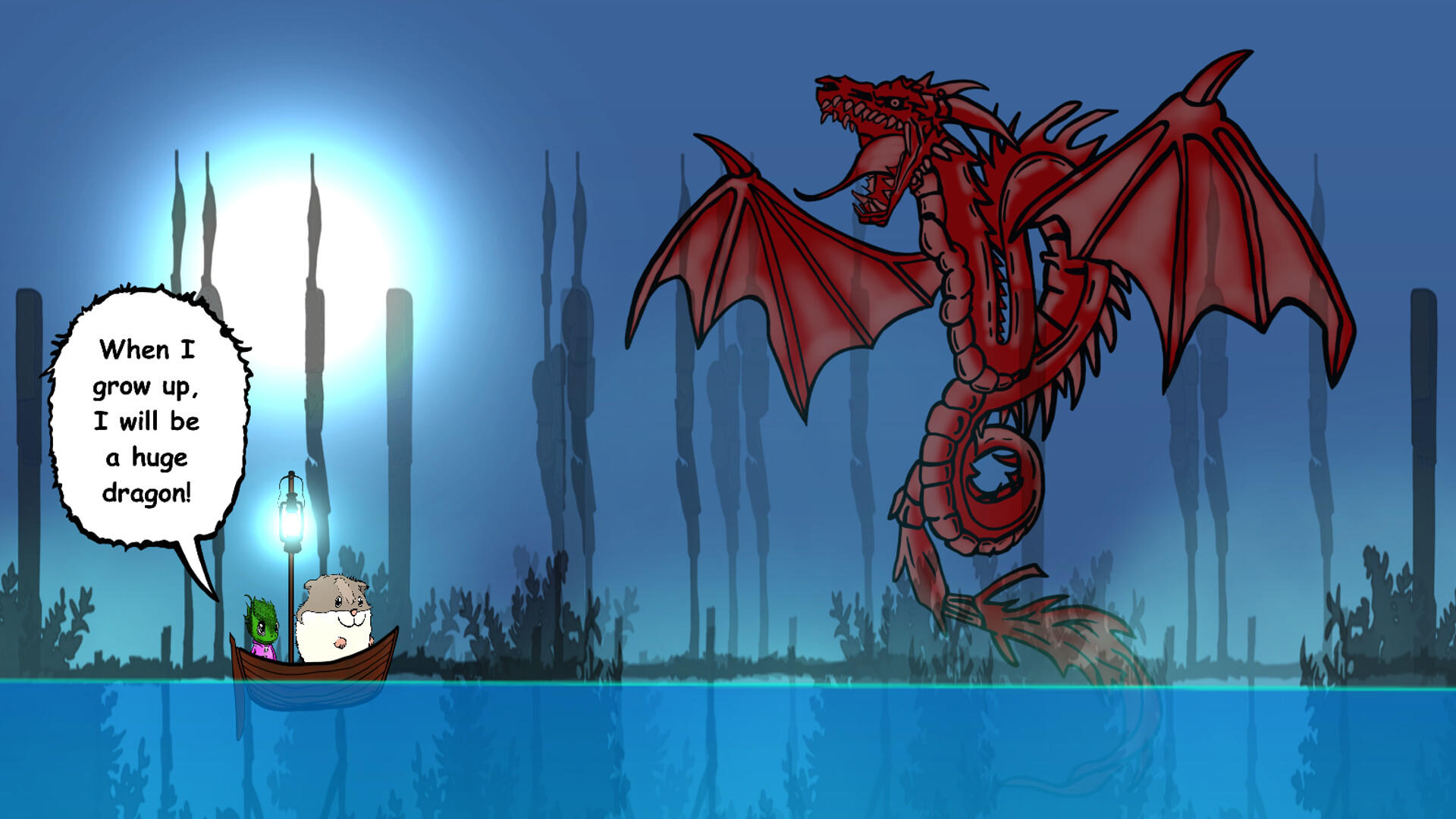 Screenshot of Visual novel for the kids: Lumi And Baby - Hamster And Baby Dragon
