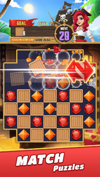 Jewels Crush: Pirate Match 3 Game Screenshot
