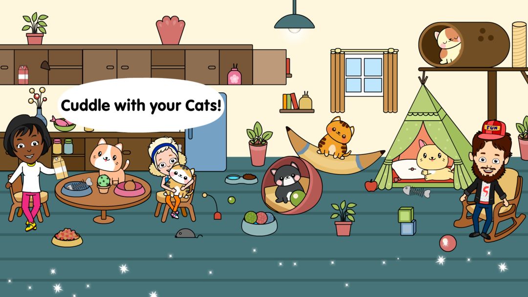 我的猫咪小鎮-城市生活世界: Tizi之家暢玩猫咪遊戲遊戲截圖