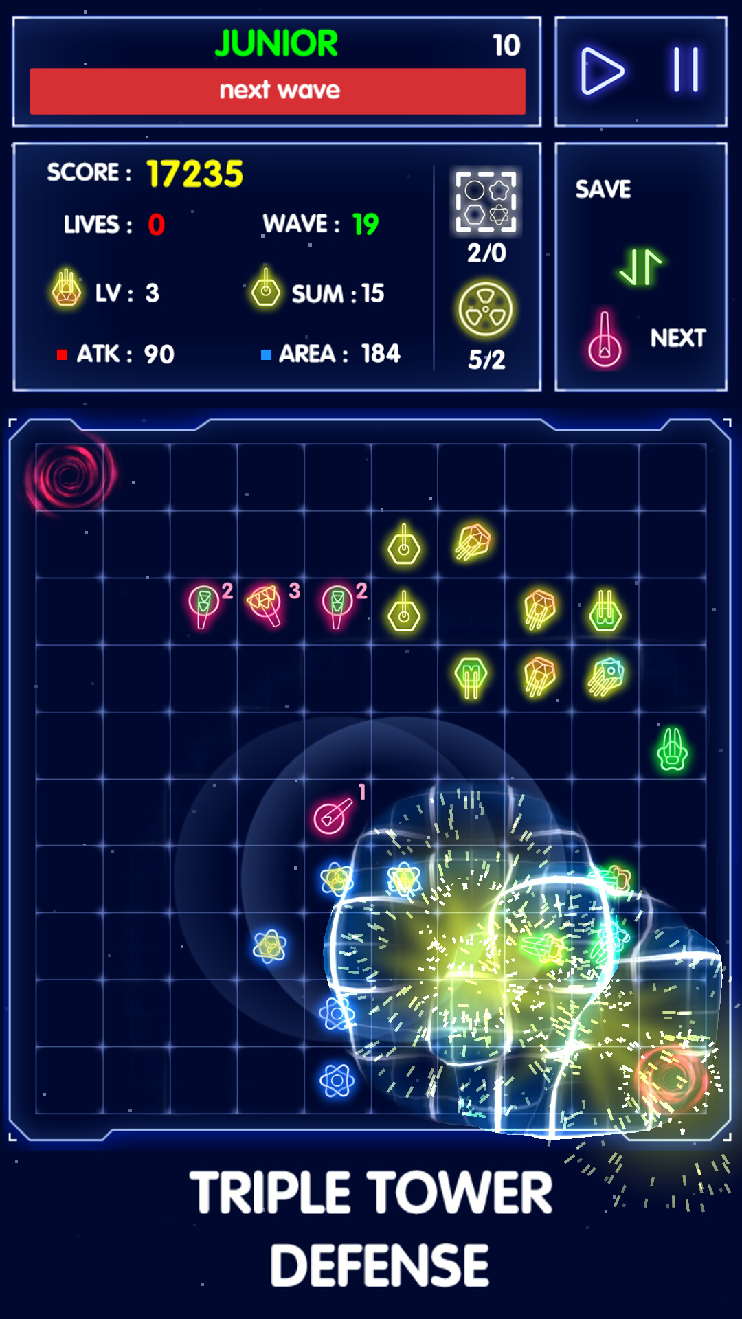 Screenshot 1 of Defensa de la torre de tres partidos 1.0.2