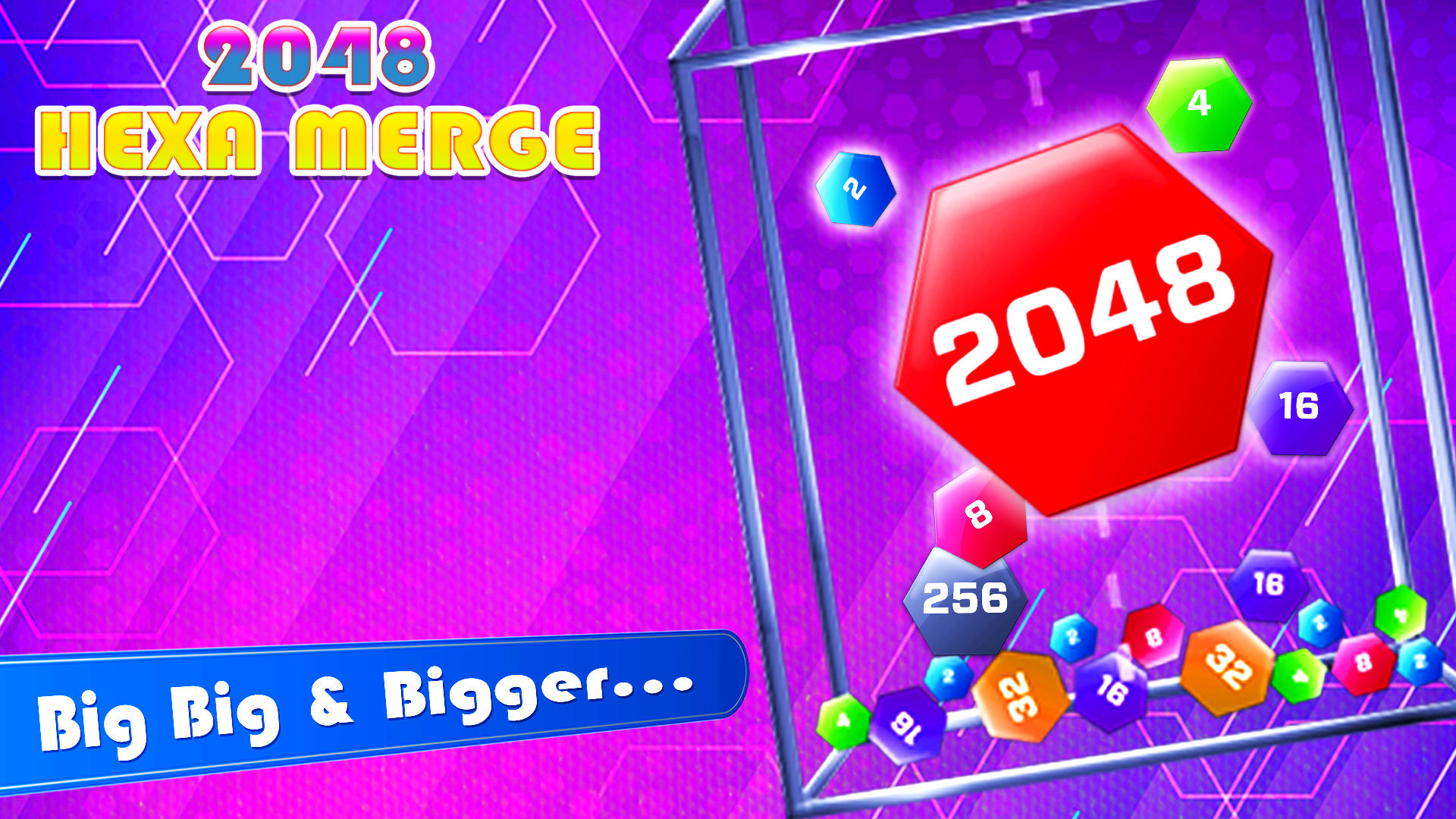 2048 Hexa Merge Drop Puzzle Game Screenshot