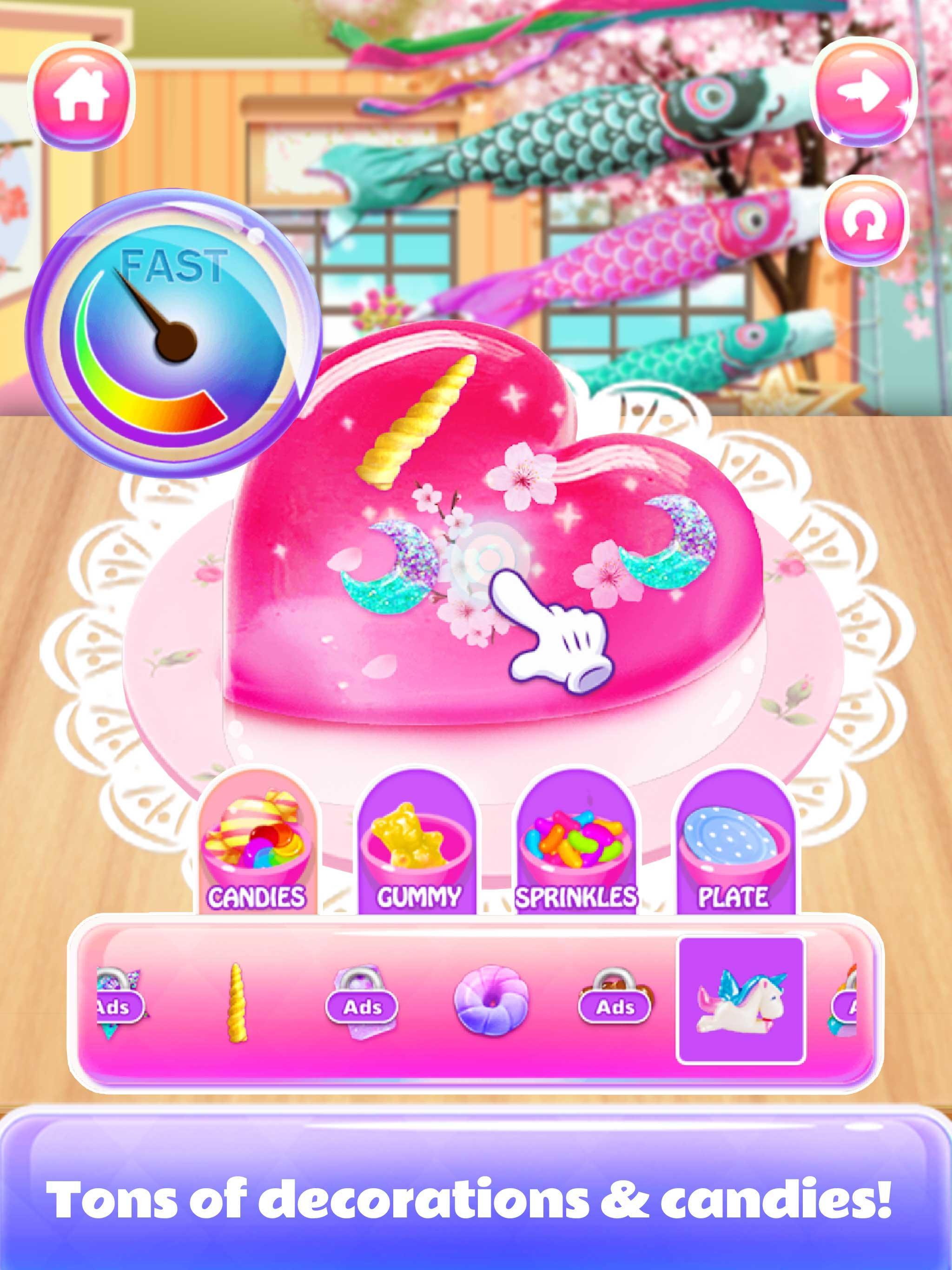 Rainbow Unicorn Cherry Blossom Jello - Girl Gamesのキャプチャ