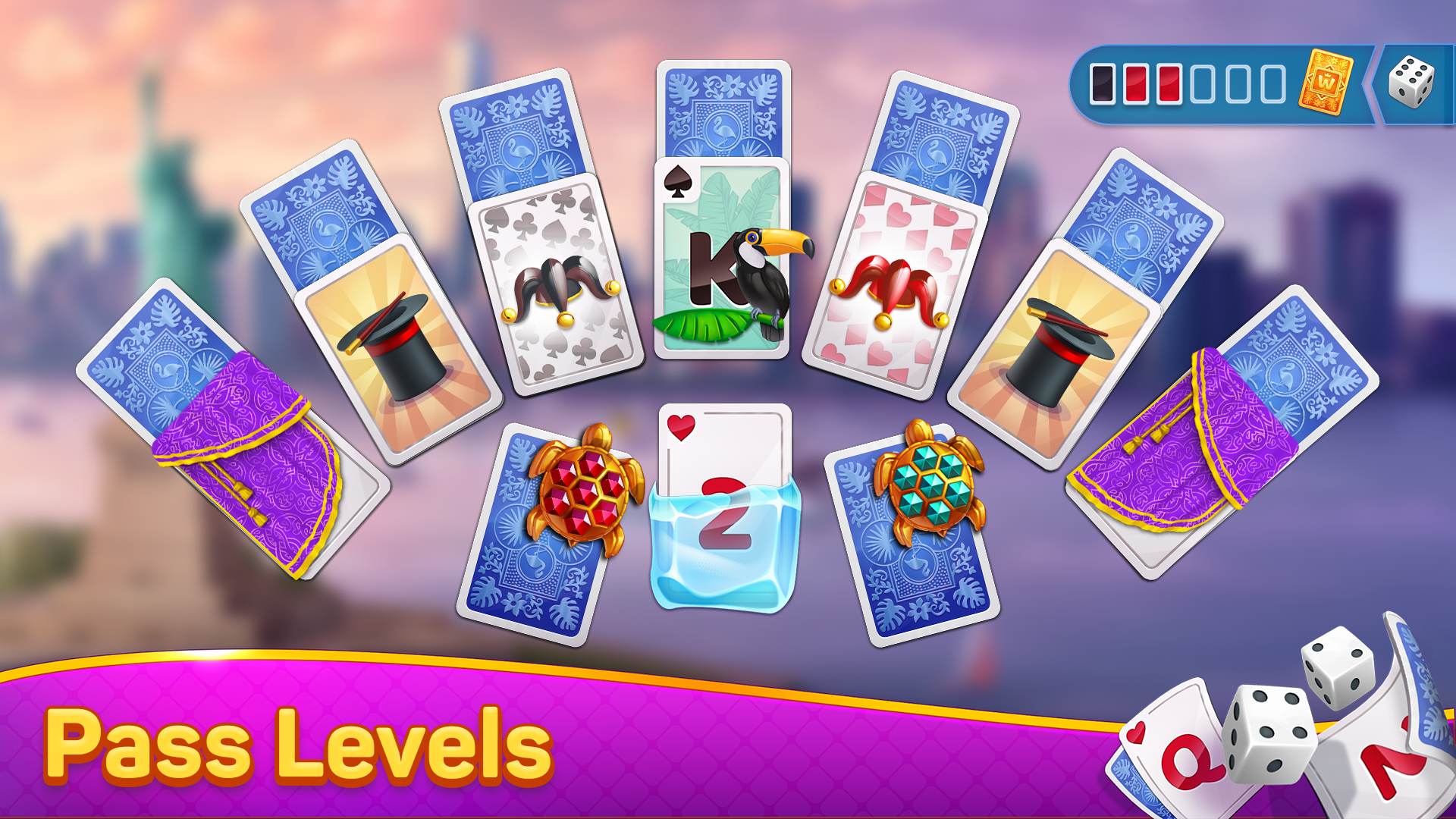 Cards & Dice: Solitaire Worlds Game Screenshot