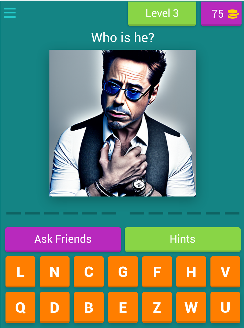 Guess the Celebrities-Quiz Game Screenshot