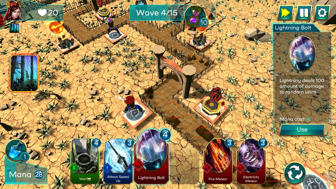 Screenshot of Magic of Destiny: Hero Card TD