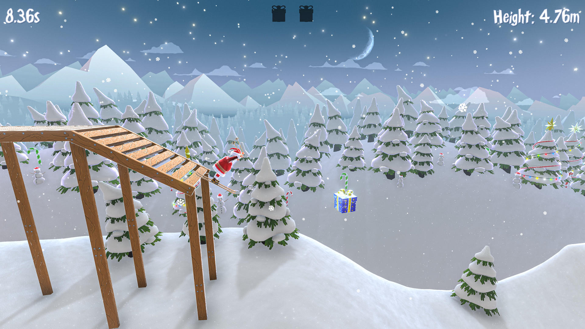 Santa's Slippery Slope (Ski Stunts) Game Screenshot