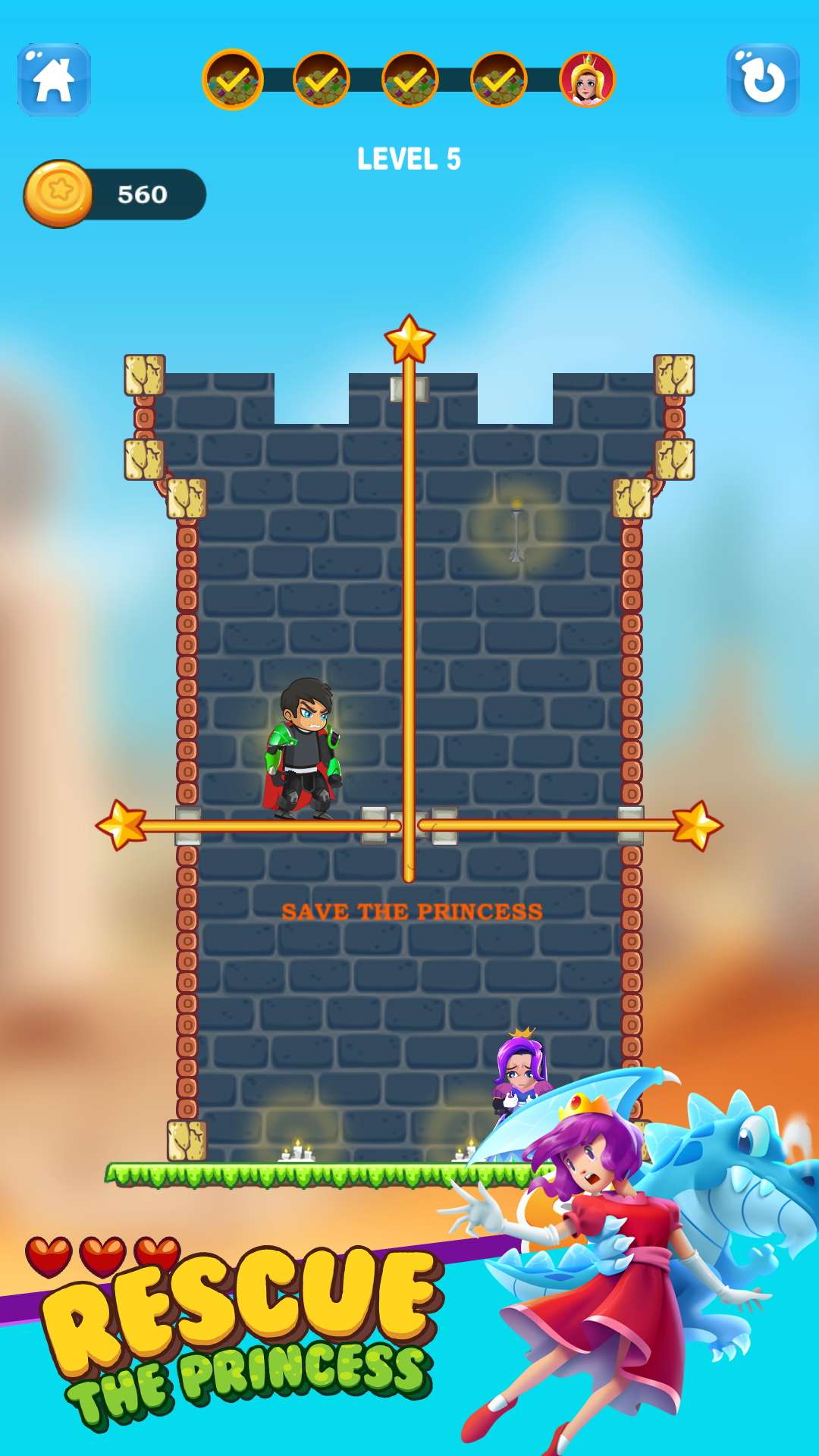 Screenshot of Rescue the Princess Castle