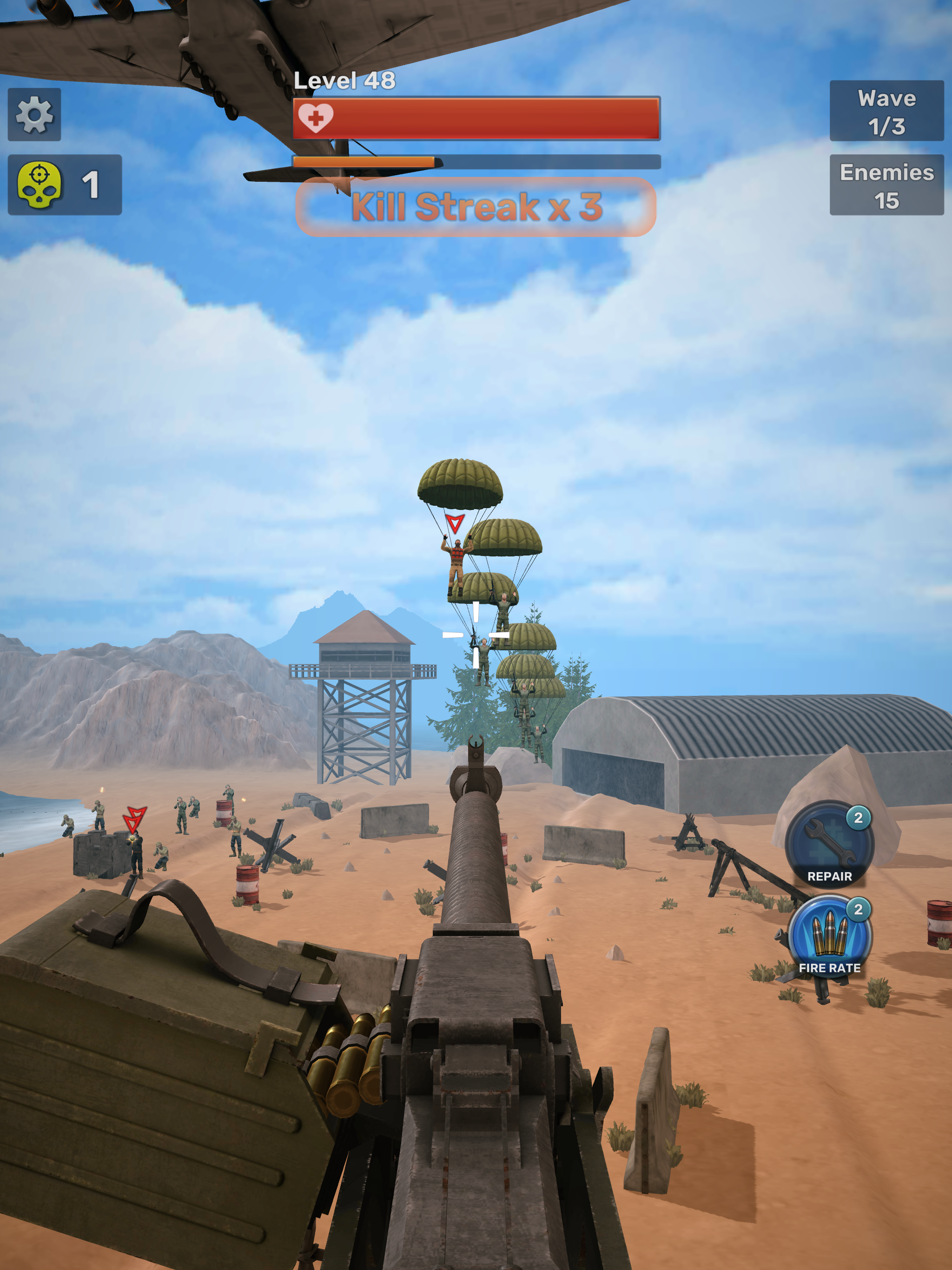Bullet Storm: Beach Defense Game Screenshot