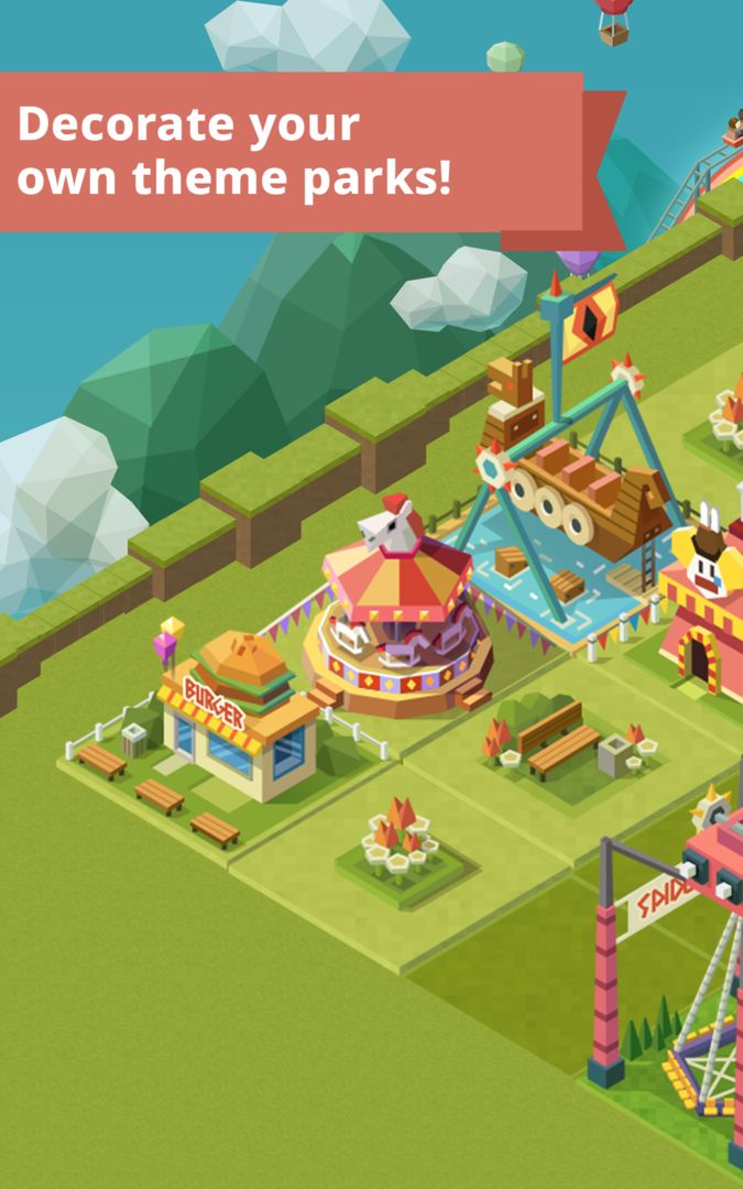 Merge Tycoon: 2048 Theme Park screenshot game