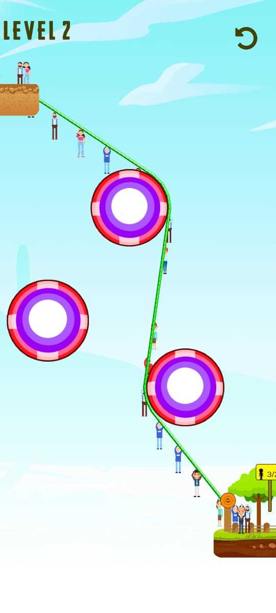Zipline Rope Rescuer Game Screenshot