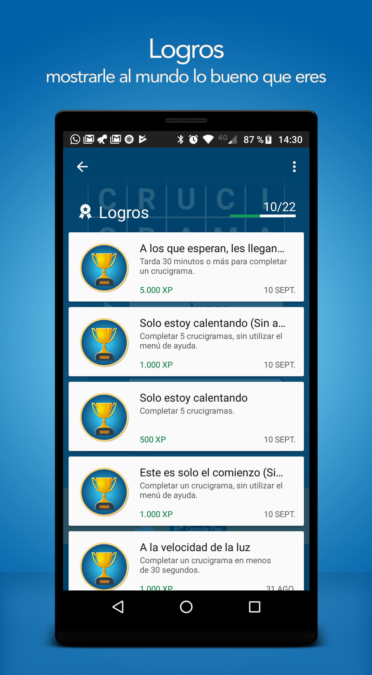 Captura de Pantalla del Juego Crucigramas En Español
