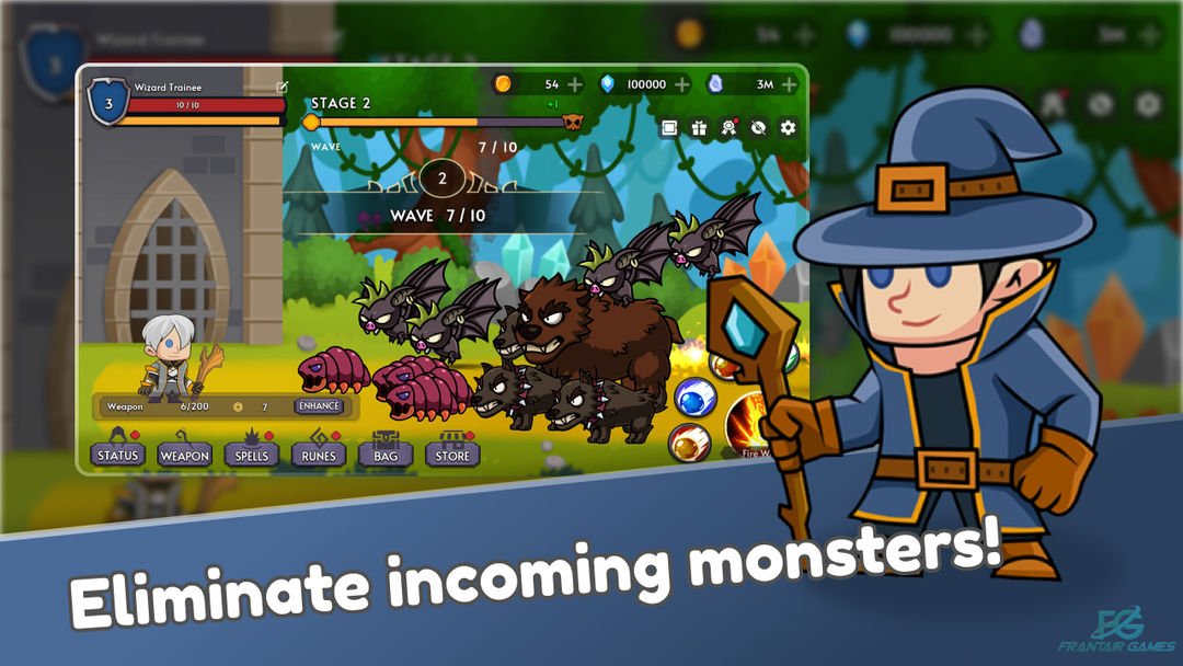 Wizardian RPG Idle Wizard Game ภาพหน้าจอเกม