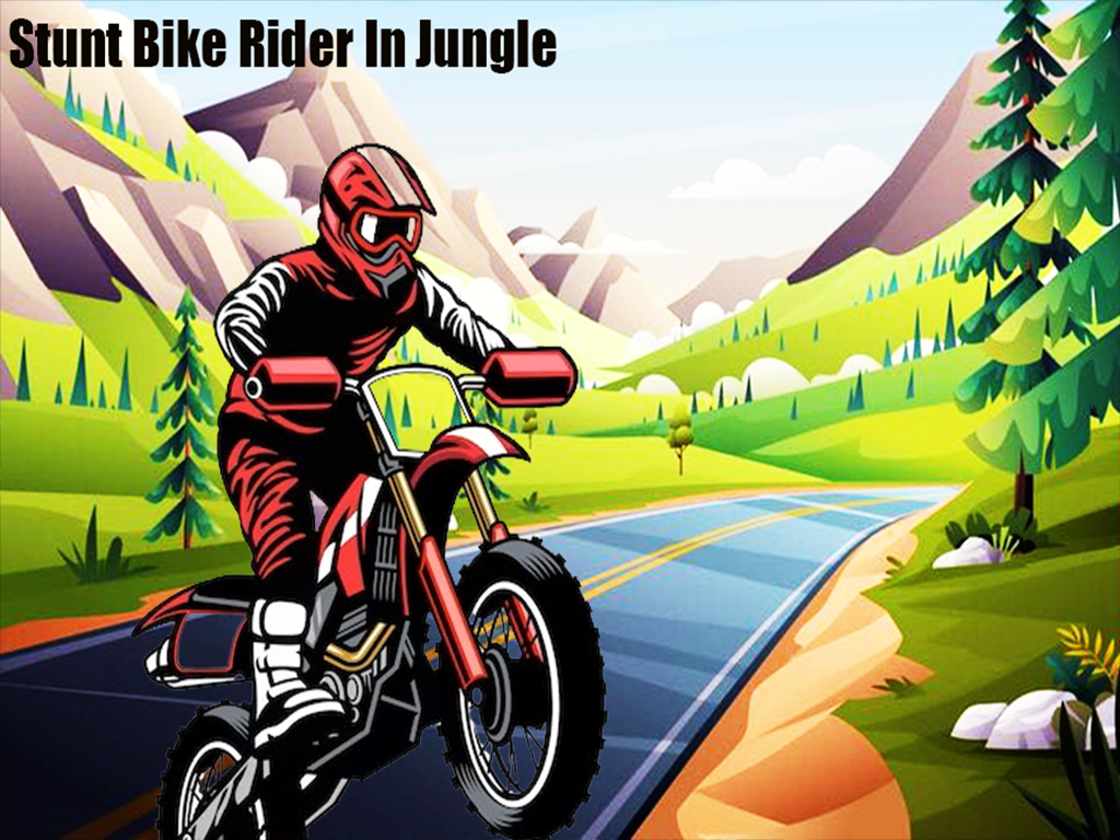 Stunt bike rider in jungle Game Screenshot