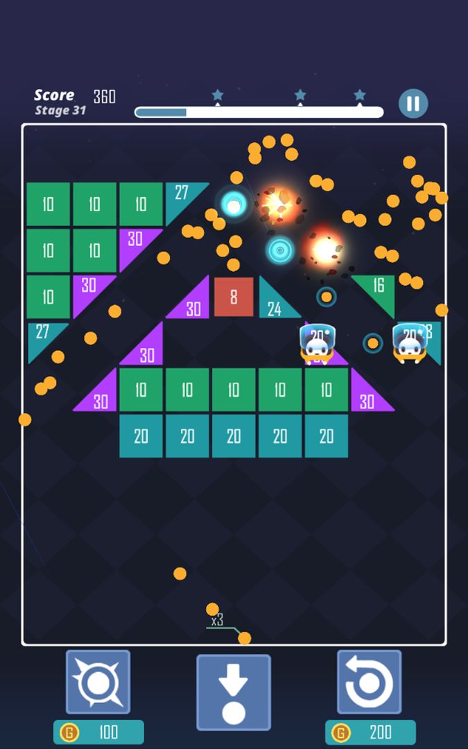 Screenshot of Space Attacks: Balls and Brick puzzle master