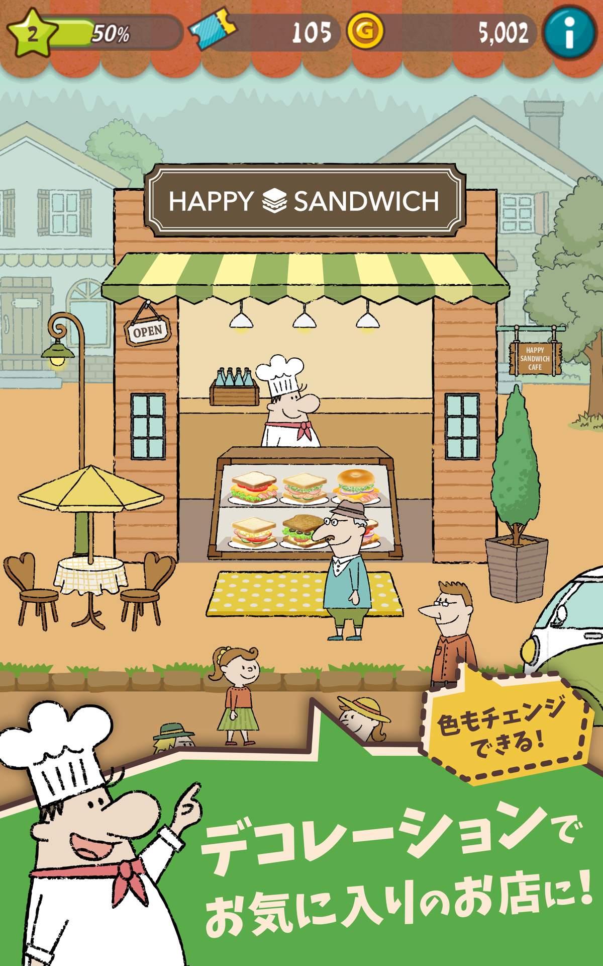サンドイッチ屋経営 Happy Sandwich Cafeのキャプチャ