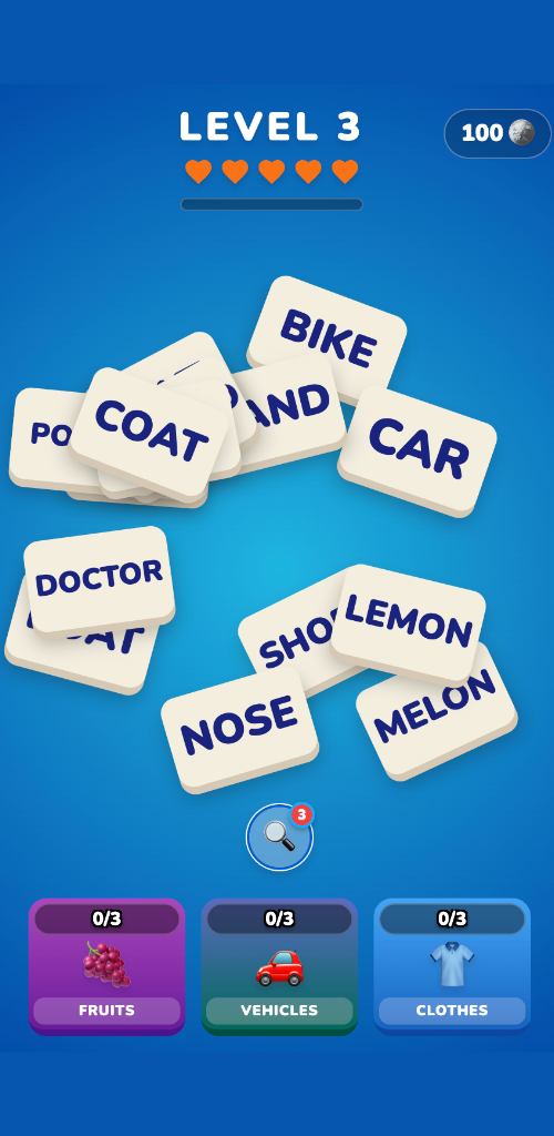 Cuplikan Layar Game Match Words Puzzle