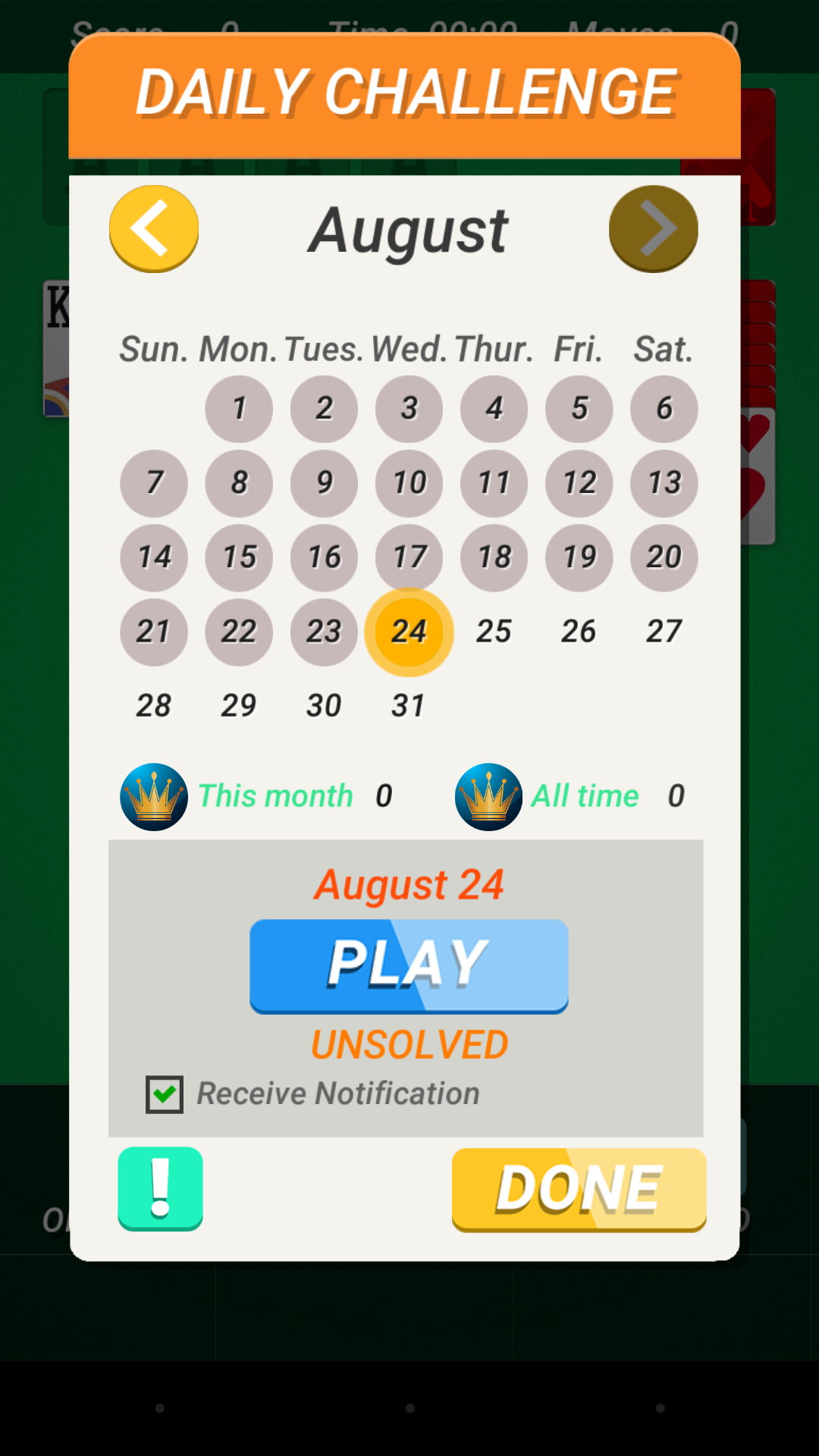 Solitaire Game screenshot game