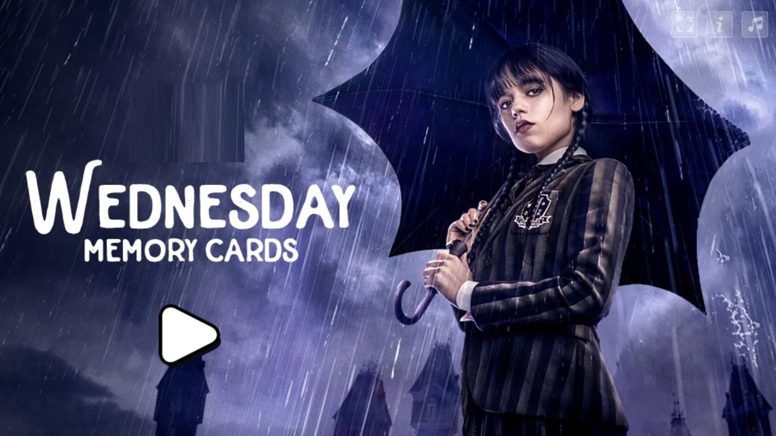 Wednesday Addams: Memory Cards 게임 스크린샷