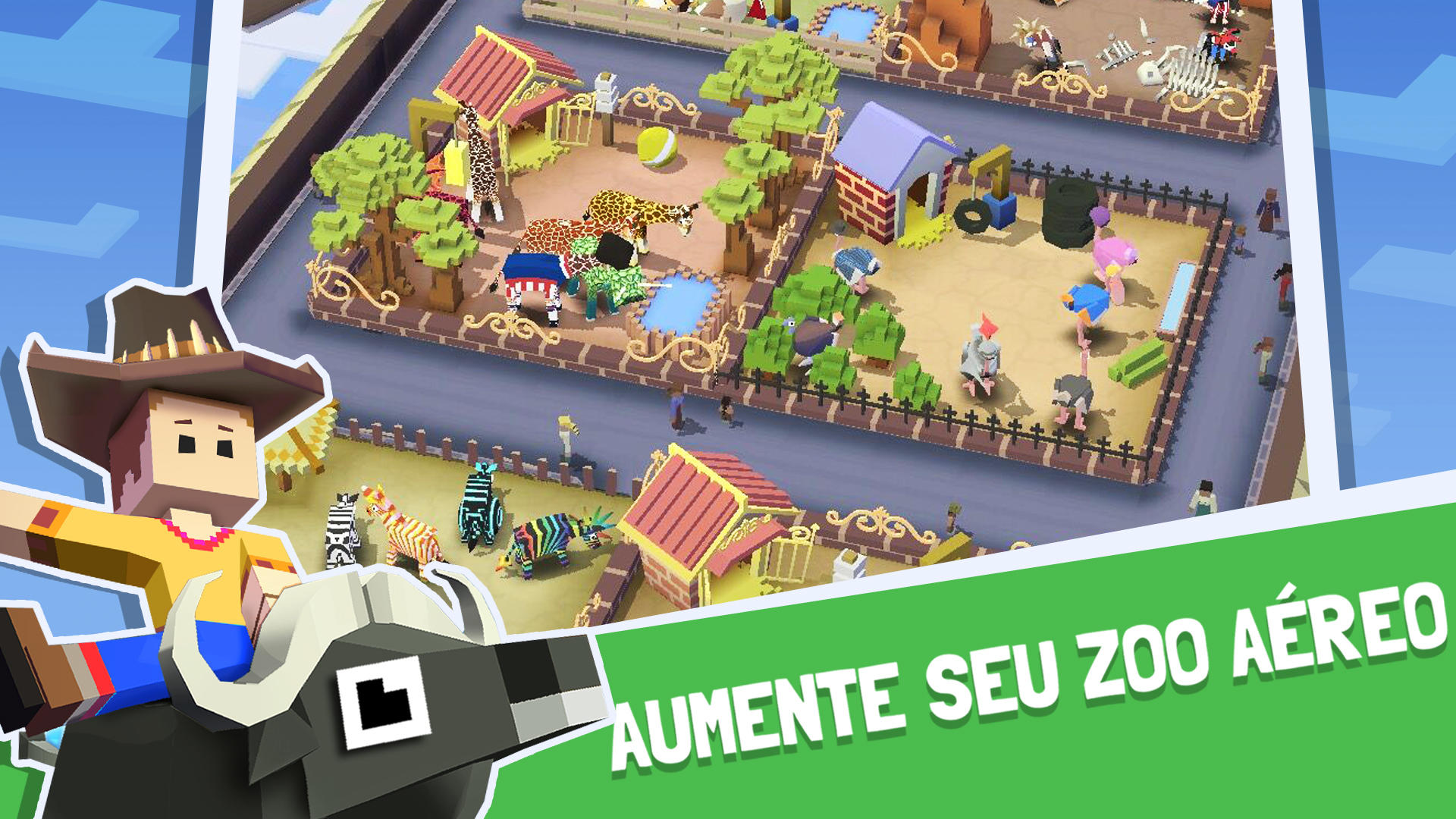 Captura de Tela do Jogo Estampida do Rodeio: Zoológico