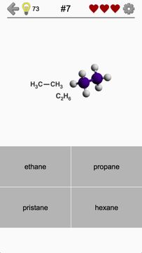 Hydrocarbons Chemical Formulas Game Screenshot