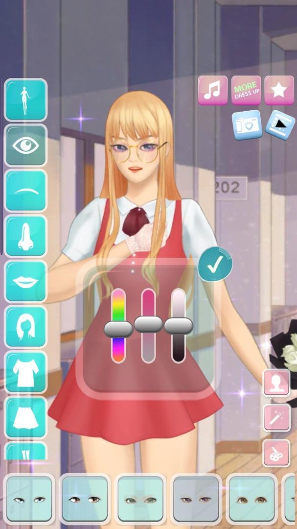 Screenshot of Romantic Dress Up: Girls Games