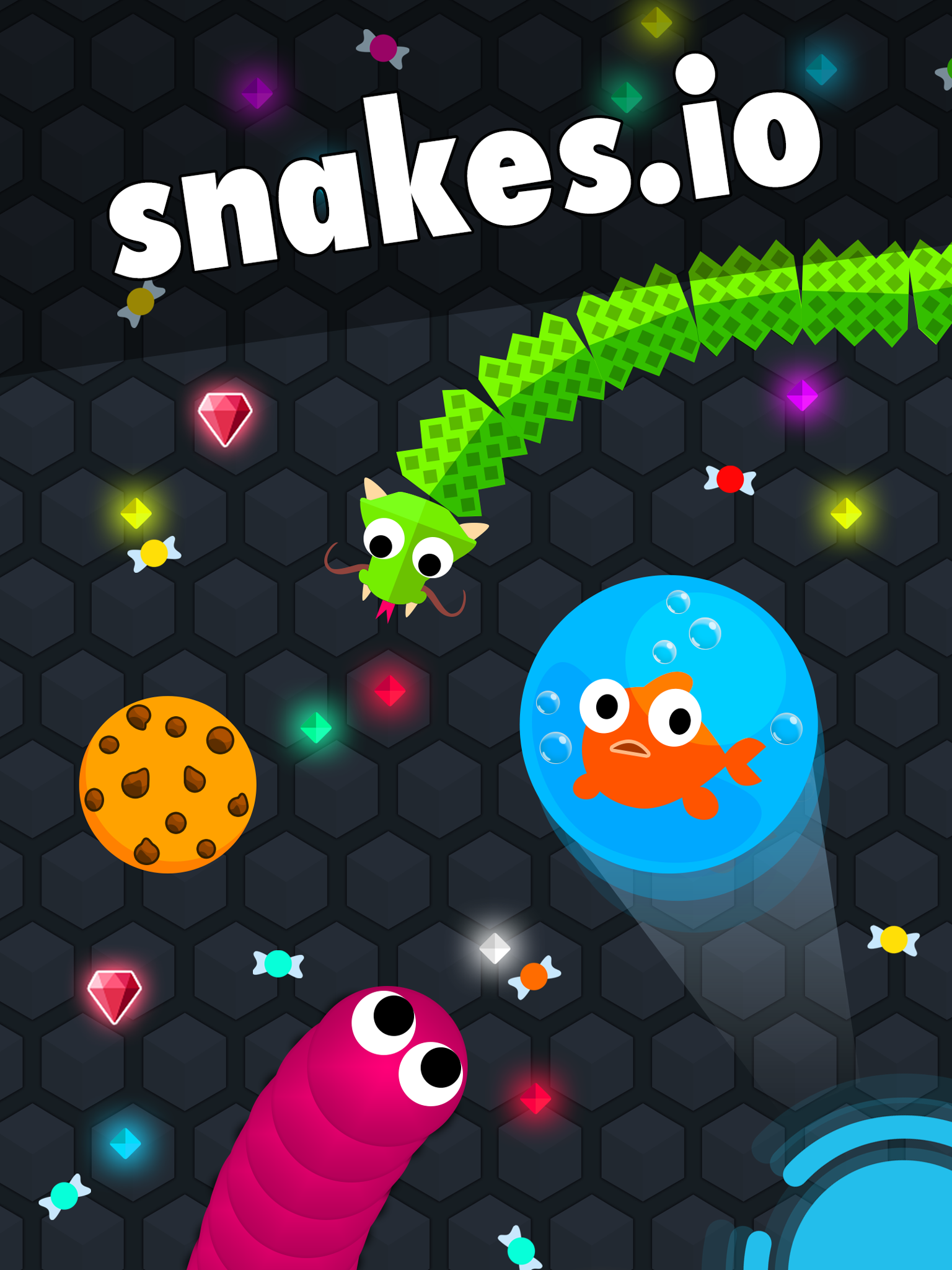 Cuplikan Layar Game snakes.io