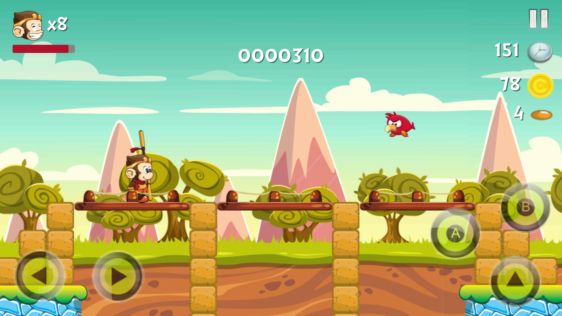 欢乐跳一跳_旅行的猴子 Game Screenshot