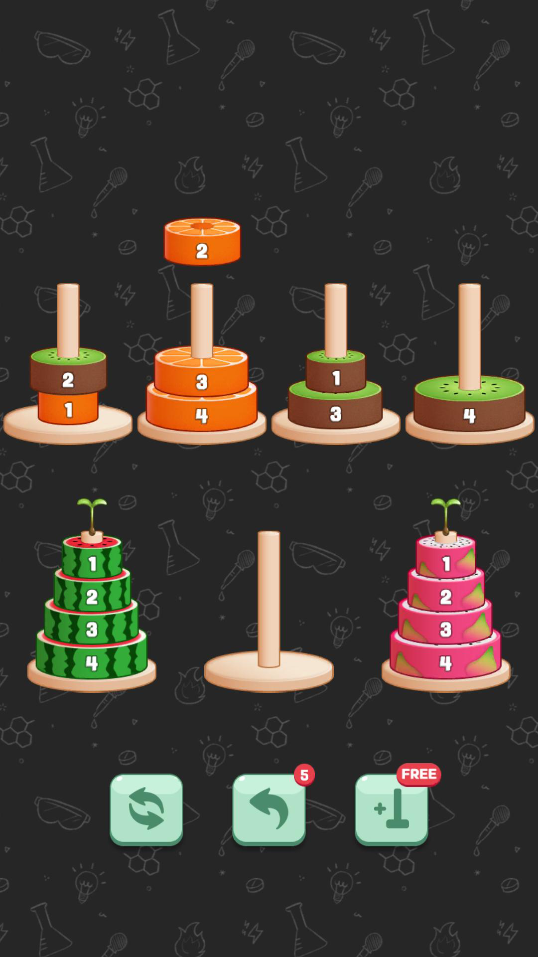 Скриншот игры Tower of Hanoi Sort