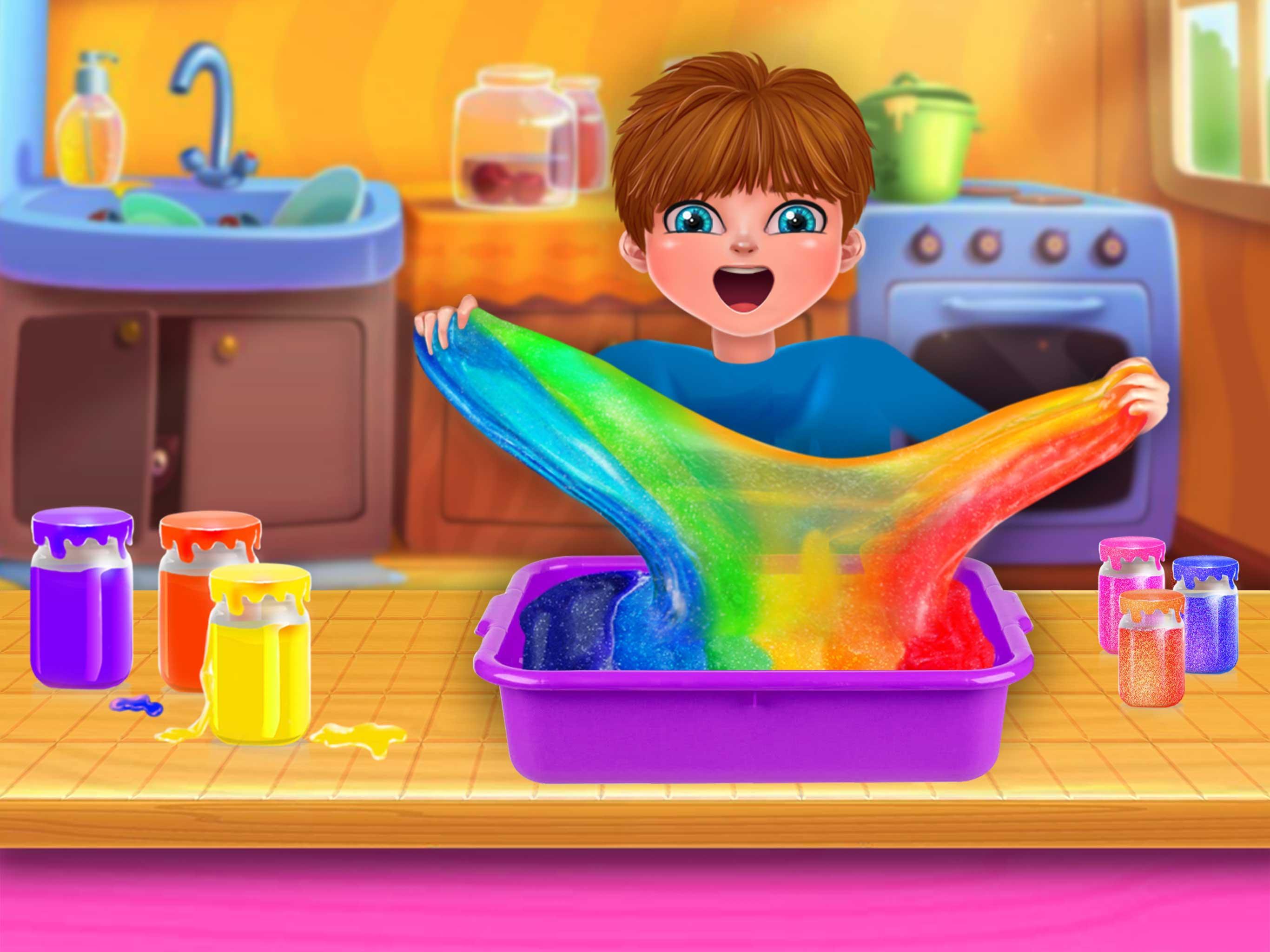 Glitter Six Gallon Slime Rainbow Squishy Game Screenshot