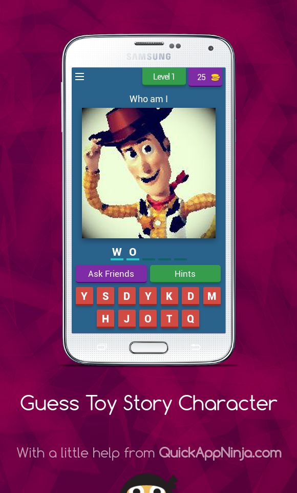 Screenshot of Guess Toy Story Character