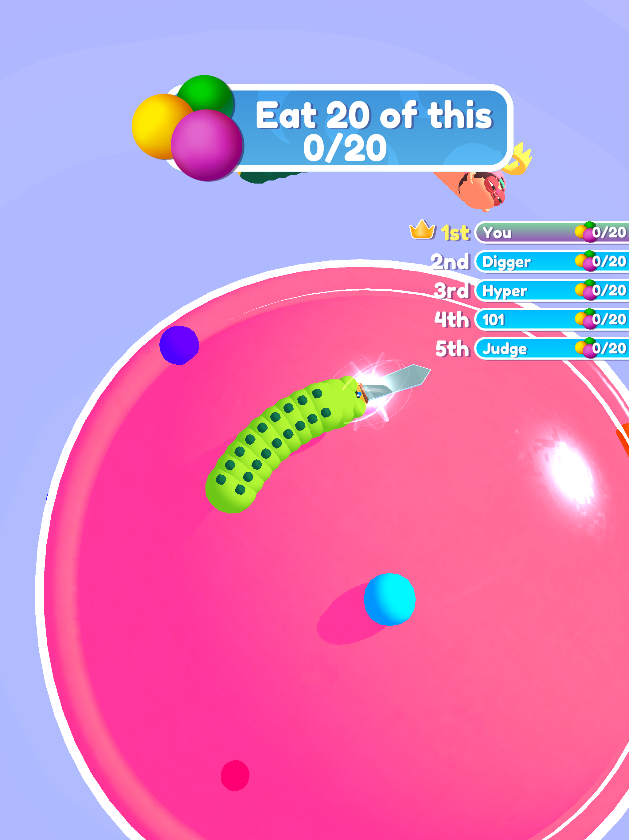 Apple Worm Game Screenshot