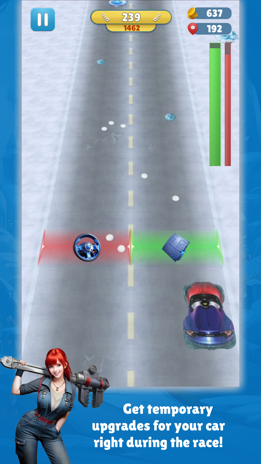 Race car with balls screenshot game