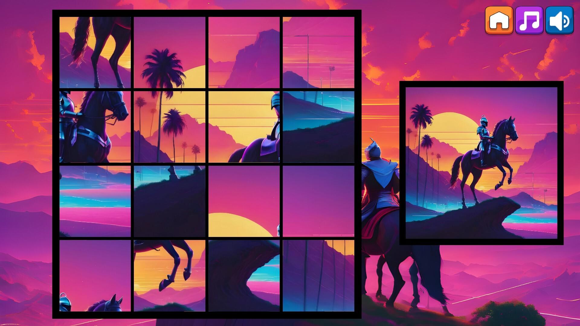OG Puzzlers: Synthwave Knights 게임 스크린 샷