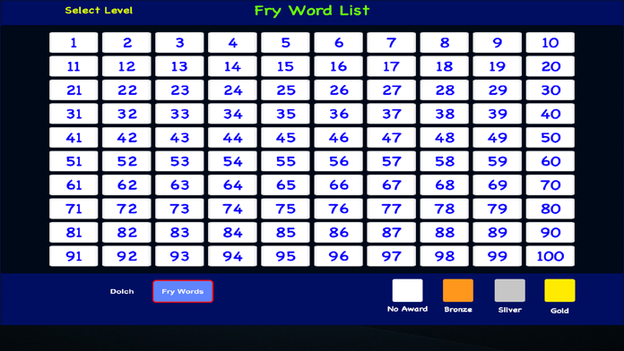BT Sight Words 1200+ Words Game Screenshot