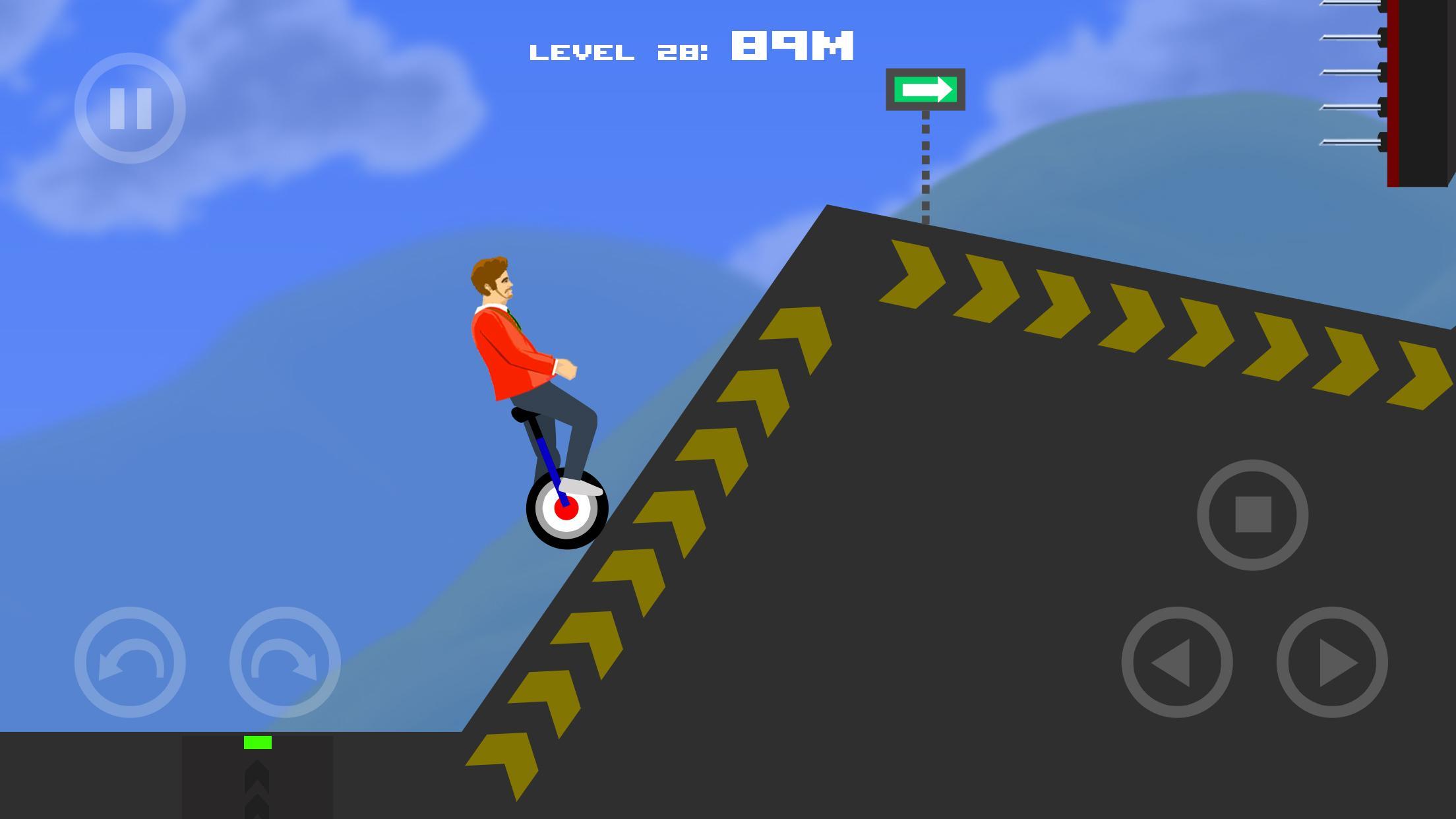 Funny Unicycle Hill Physics ภาพหน้าจอเกม