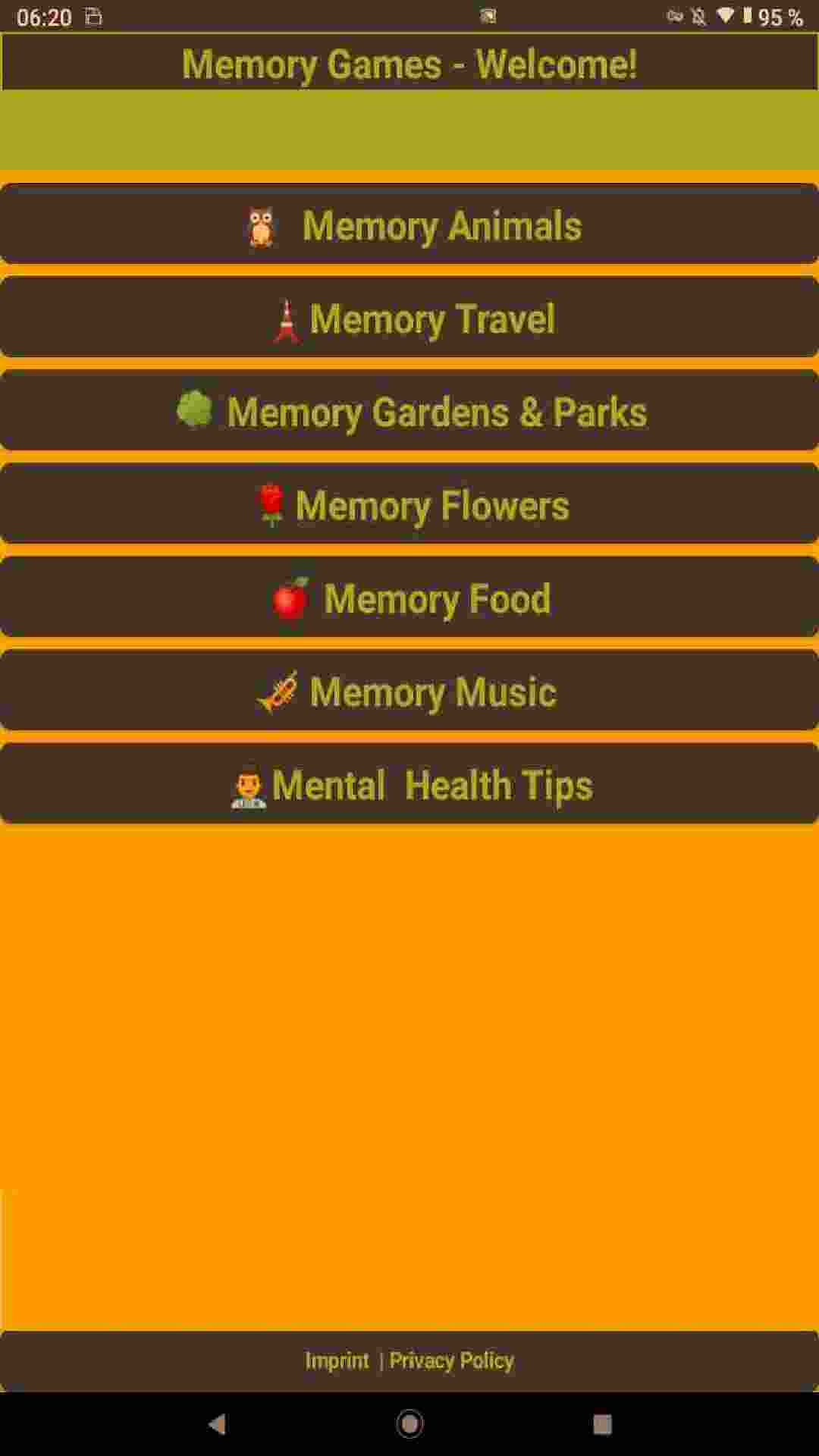 Golden Memory Mental Training Game Screenshot