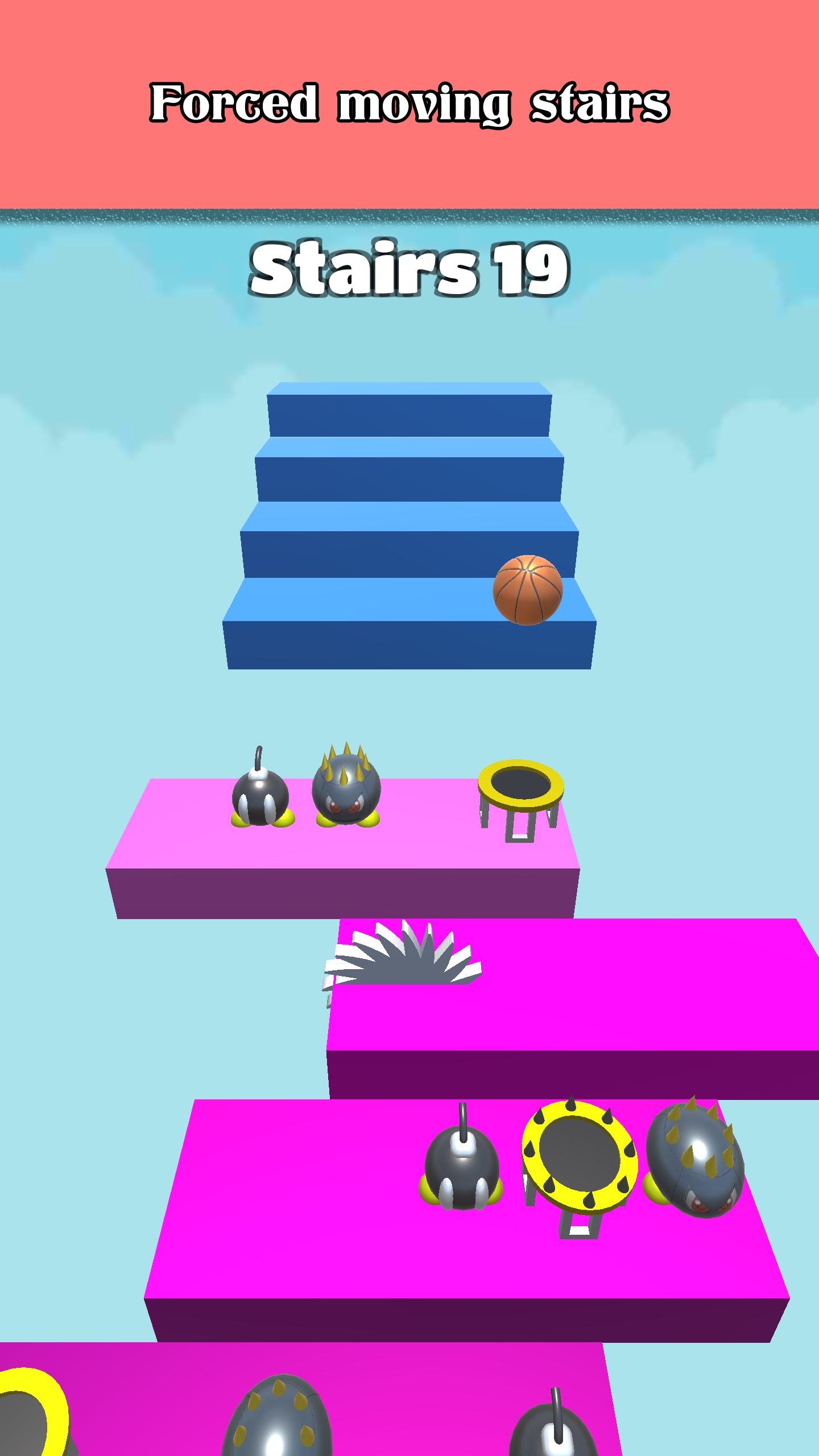 3D Dunk Stairs - Trampoline Hoop Basket Ball 게임 스크린 샷