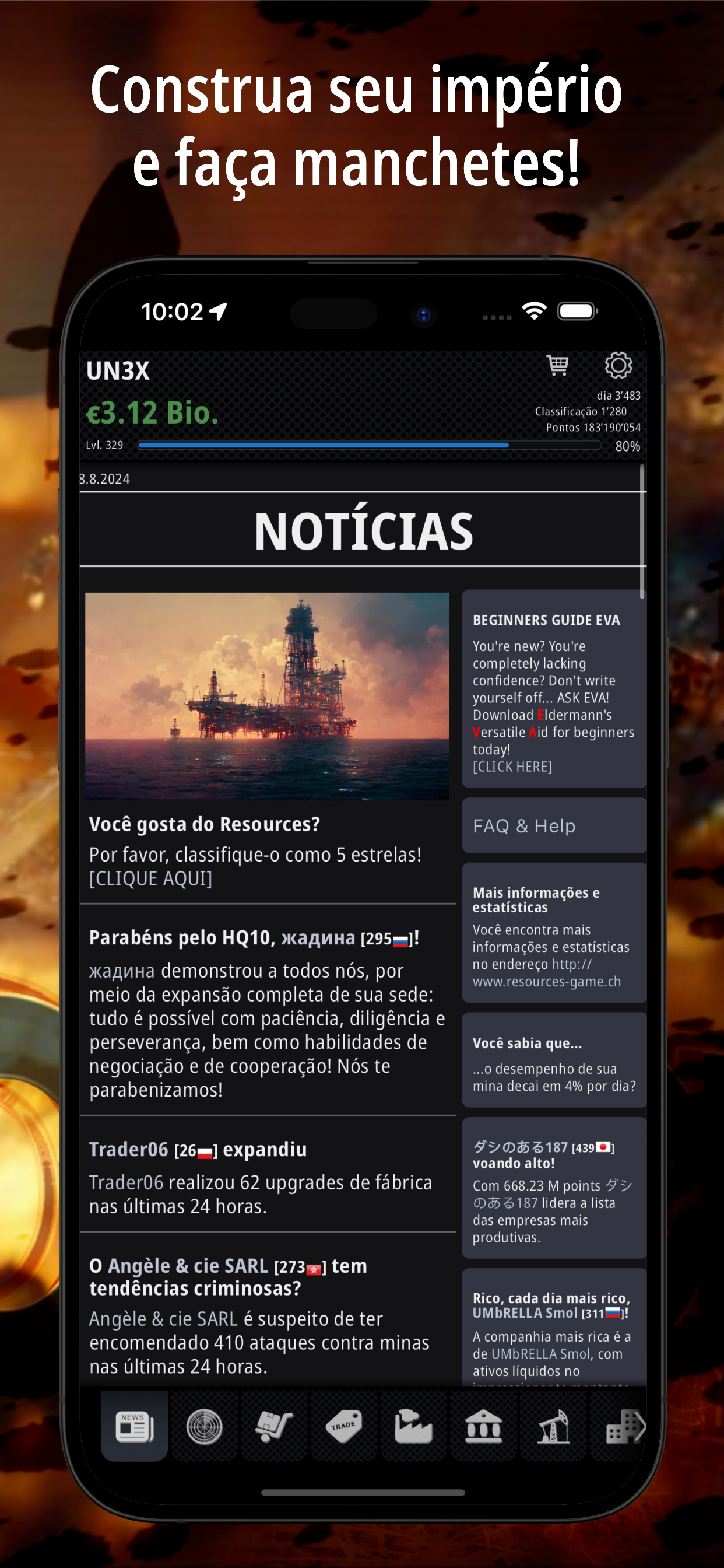 Captura de Tela do Jogo Resources: Business Tycoon GPS