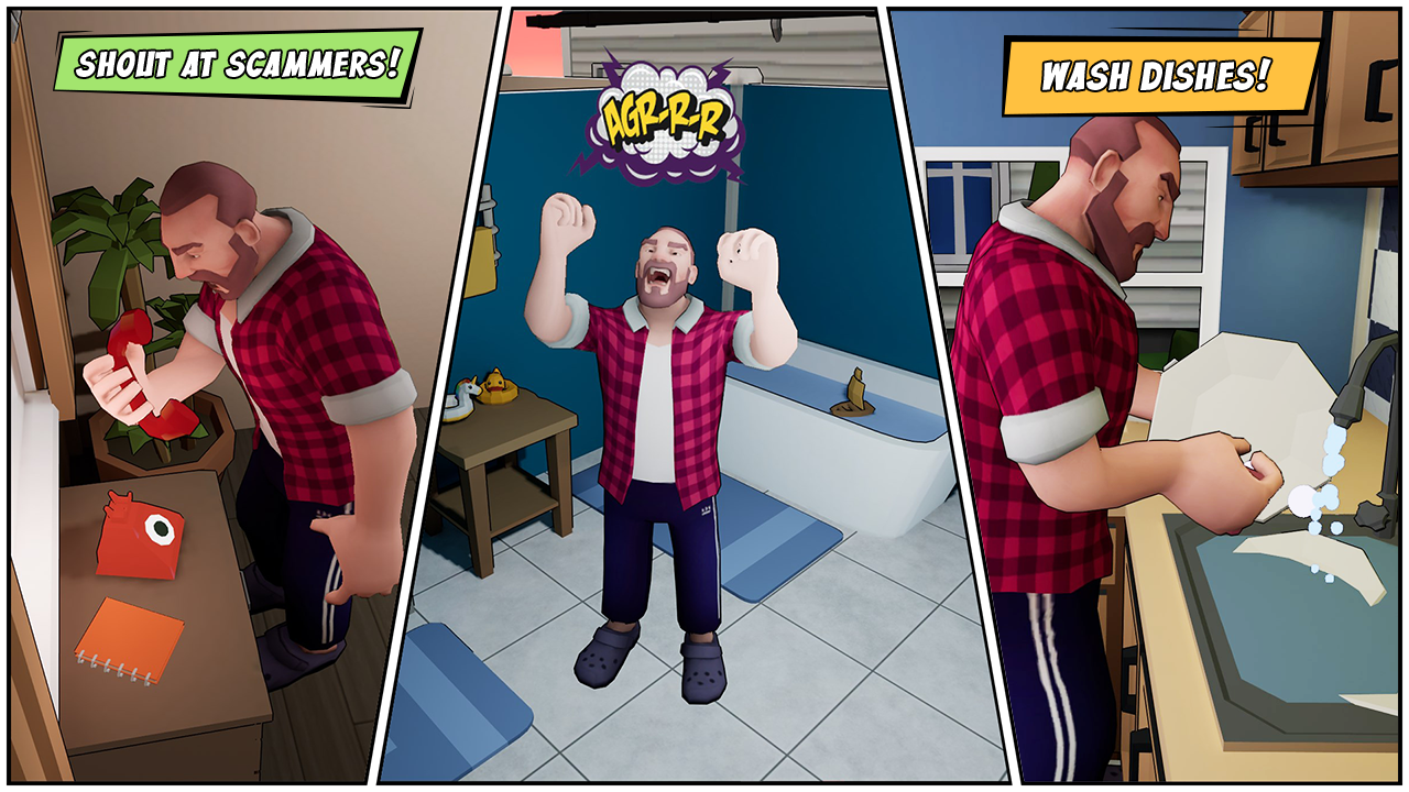 Angry Dad: Arcade Simulator Game Screenshot