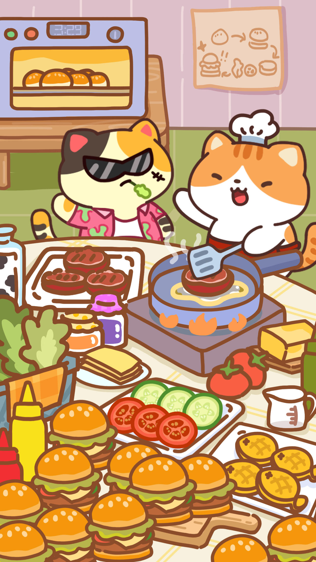 Screenshot 1 of Cat Cooking Bar - Food game 1.7.16