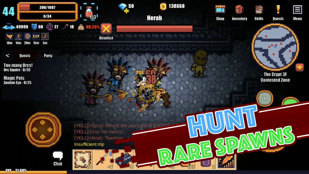 Screenshot of Pixel Knights Online 2D MMORPG