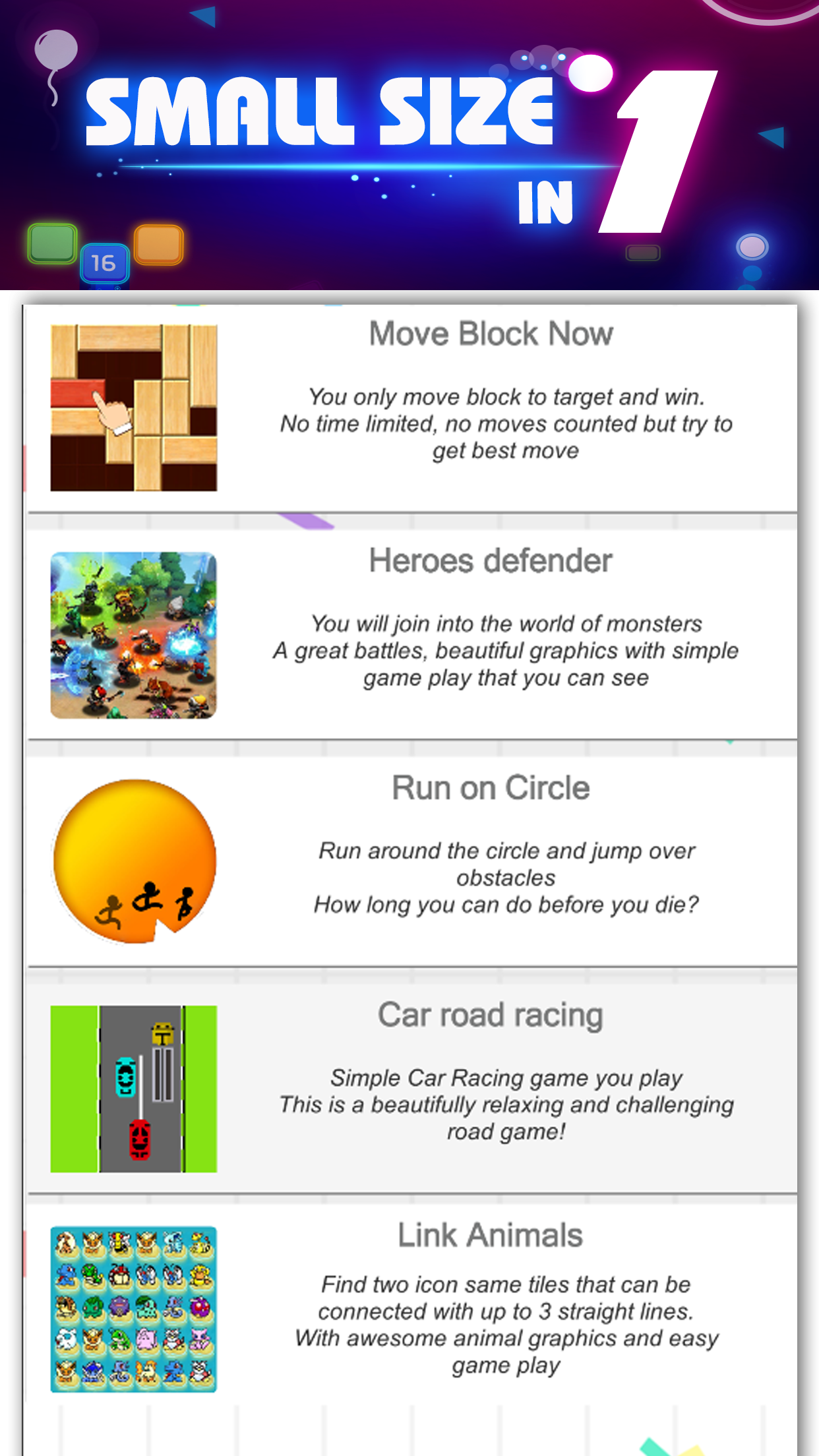 Captura de Tela do Jogo 10 Games in 1: Small Size Collection victory game